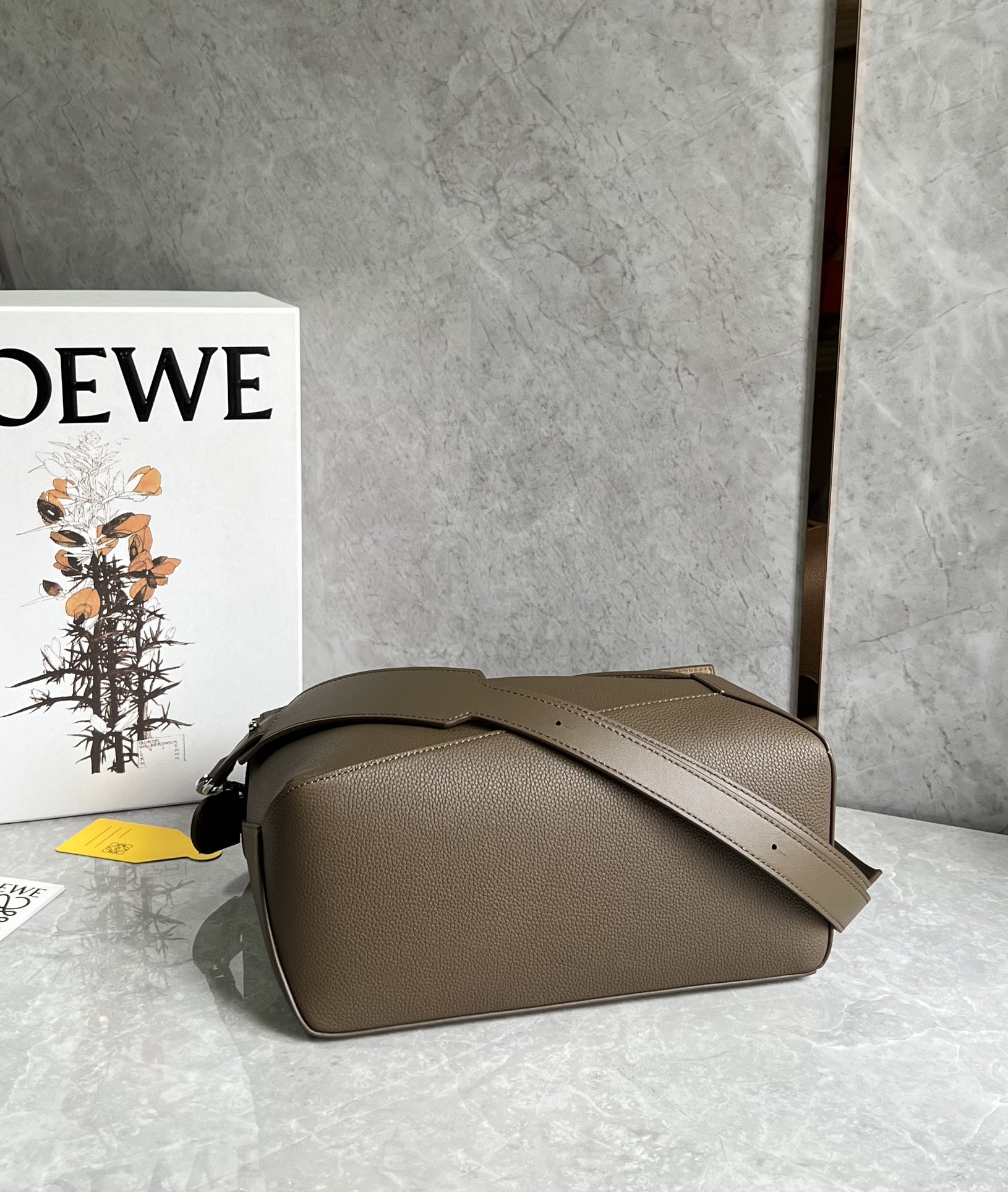 Loewe Medium Puzzle Bag in Soft Grained Calfskin Khaki